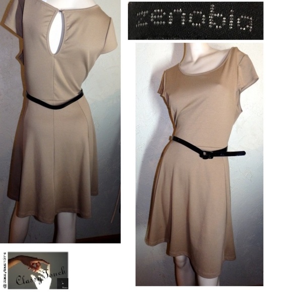 Zenobia Dresses & Skirts - Zenobia NWOT Tan Cap Sleeve Dress Size XL